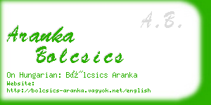 aranka bolcsics business card